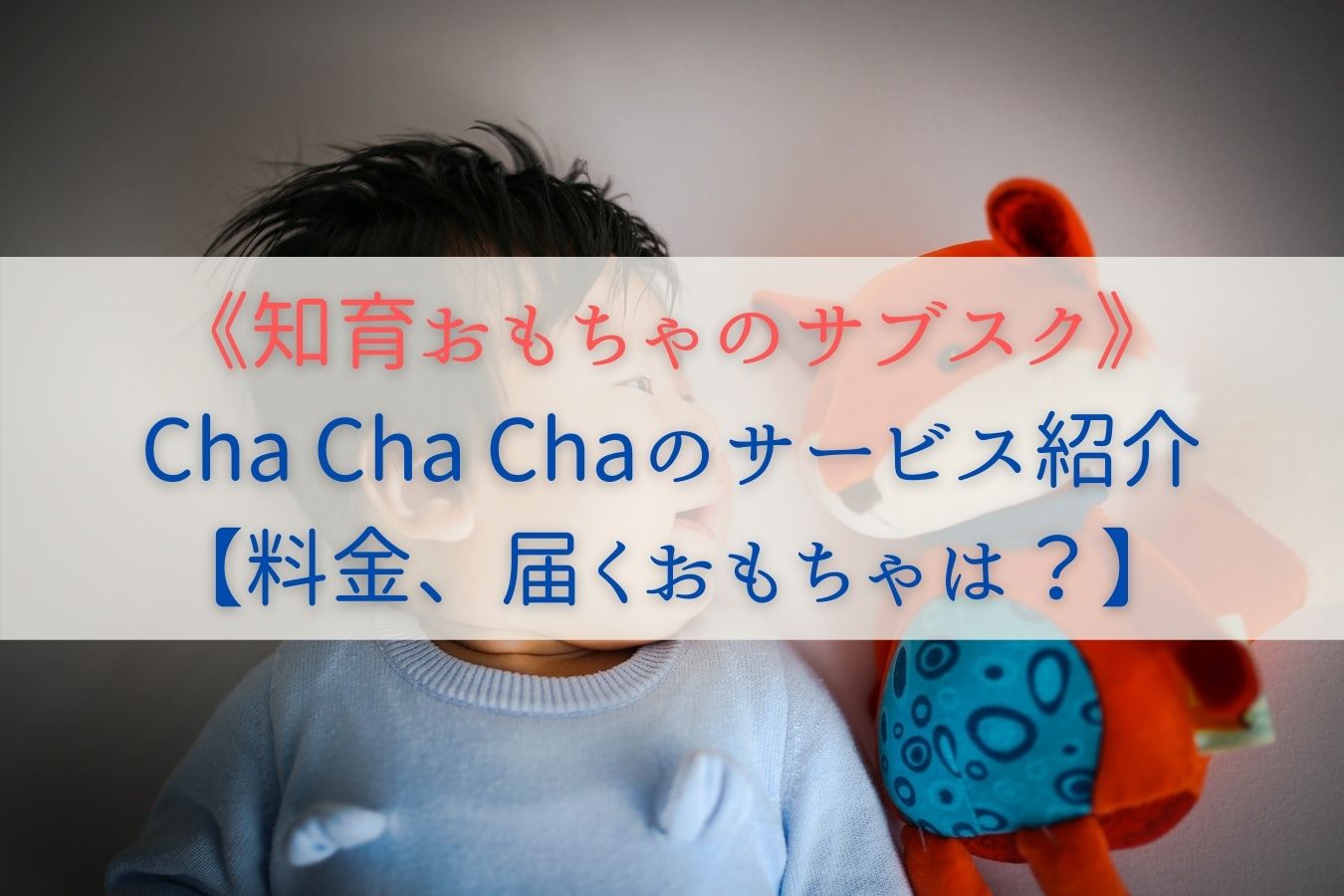 《知育おもちゃのサブスク》Cha-Cha-Chaのサービス紹介【料金、届くおもちゃは？】